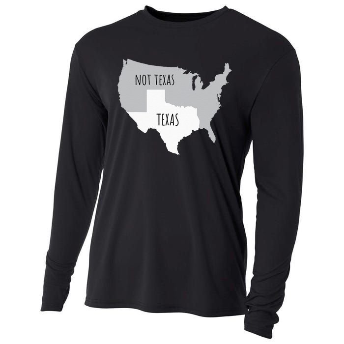 Texas Not Texas With America Map Cooling Performance Long Sleeve Crew