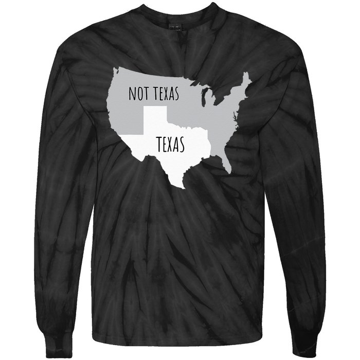 Texas Not Texas With America Map Tie-Dye Long Sleeve Shirt