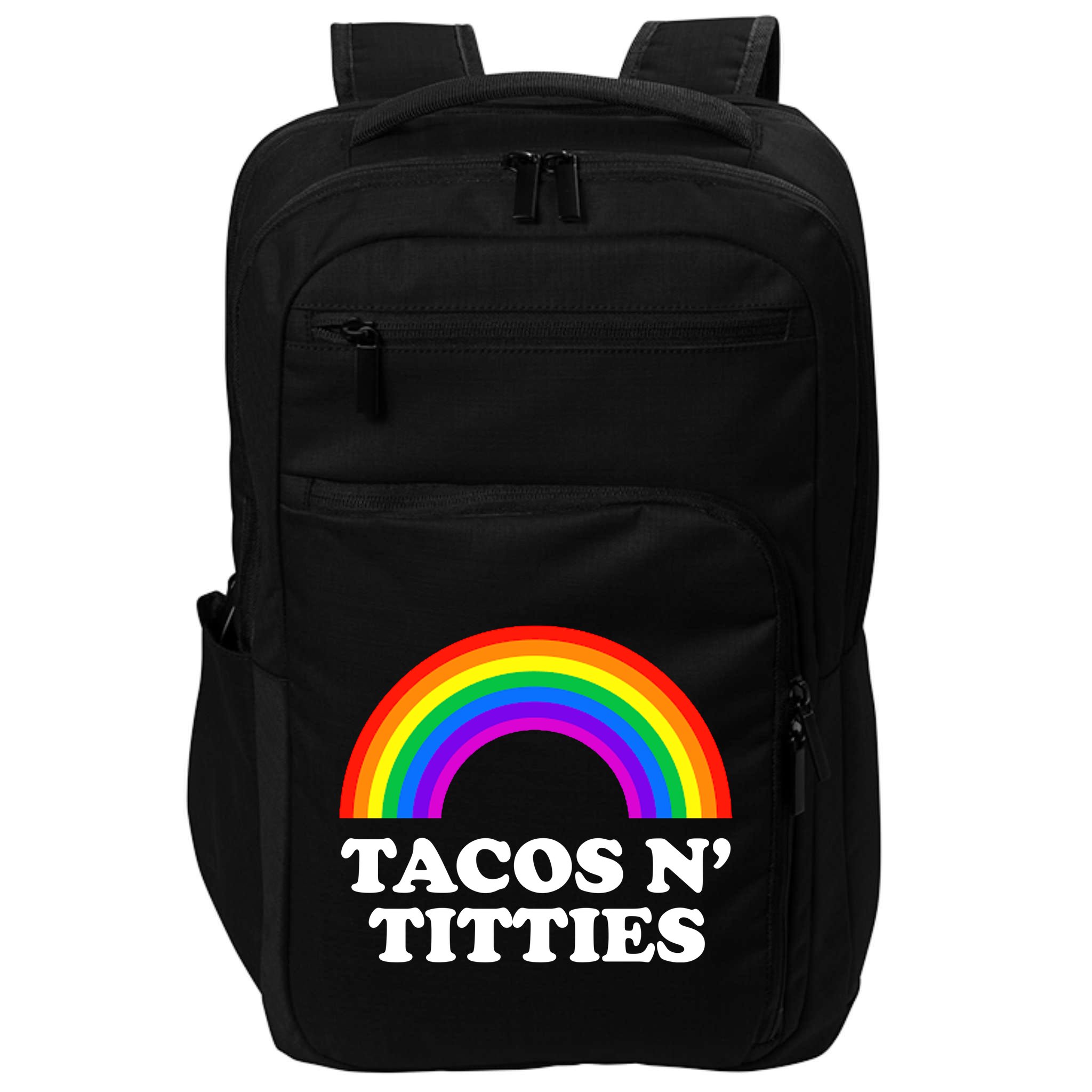 Tacos N Titties LGBT Rainbow Gay Pride Impact Tech Backpack