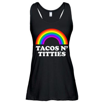 Tacos N Titties LGBT Rainbow Gay Pride Ladies Essential Flowy Tank