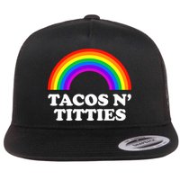 Tacos N Titties LGBT Rainbow Gay Pride Flatbill Hat