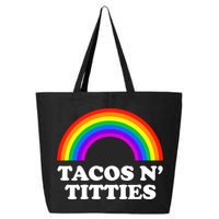 Tacos N Titties LGBT Rainbow Gay Pride 25L Jumbo Tote
