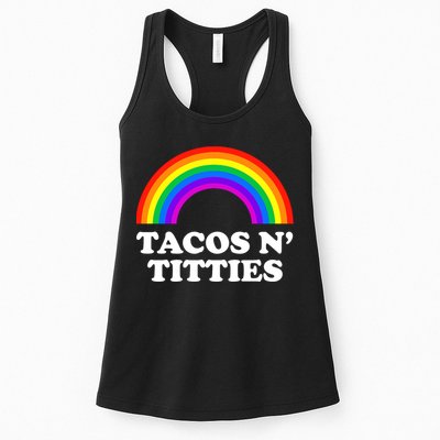 Tacos N Titties LGBT Rainbow Gay Pride Womens Tank Top