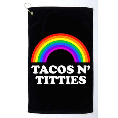 Tacos N Titties LGBT Rainbow Gay Pride Golf Towel