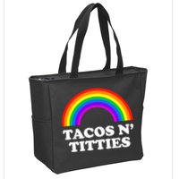 Tacos N Titties LGBT Rainbow Gay Pride Zip Tote Bag