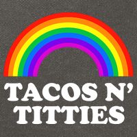 Tacos N Titties LGBT Rainbow Gay Pride Cotton Canvas Backpack