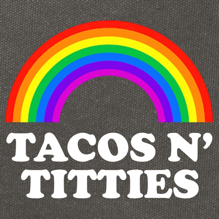 Tacos N Titties LGBT Rainbow Gay Pride Cotton Canvas Backpack