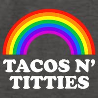 Tacos N Titties LGBT Rainbow Gay Pride Vector Backpack