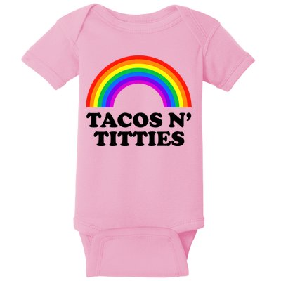 Tacos N Titties LGBT Rainbow Gay Pride Baby Bodysuit