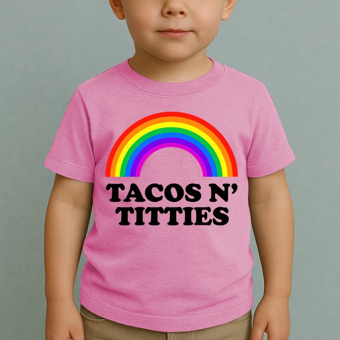Tacos N Titties LGBT Rainbow Gay Pride Toddler T-Shirt