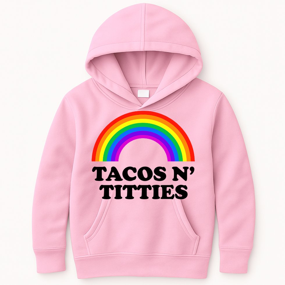 Tacos N Titties LGBT Rainbow Gay Pride Kids Hoodie