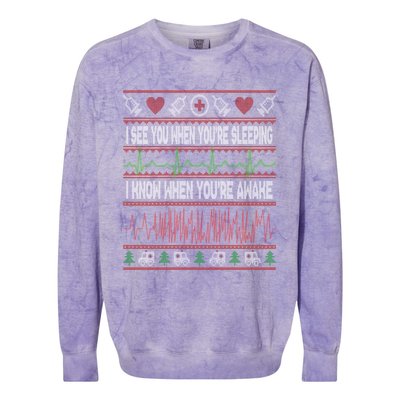 Tachy Nurse Ugly Christmas Doctor Medical S Colorblast Crewneck Sweatshirt