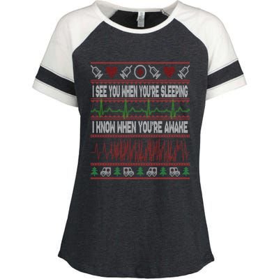 Tachy Nurse Ugly Christmas Doctor Medical Gift Enza Ladies Jersey Colorblock Tee