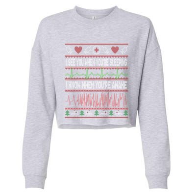 Tachy Nurse Ugly Christmas Doctor Medical Gift Cropped Pullover Crew