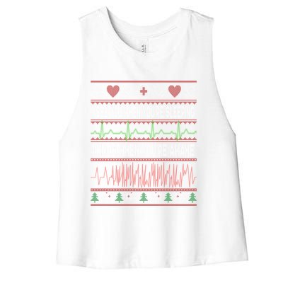 Tachy Nurse Ugly Christmas Doctor Medical Gift Women's Racerback Cropped Tank