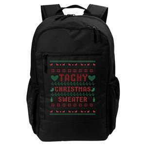 Tachy Nurse Ugly Christmas Sweater Medical Cardiac Icu Xmas Daily Commute Backpack