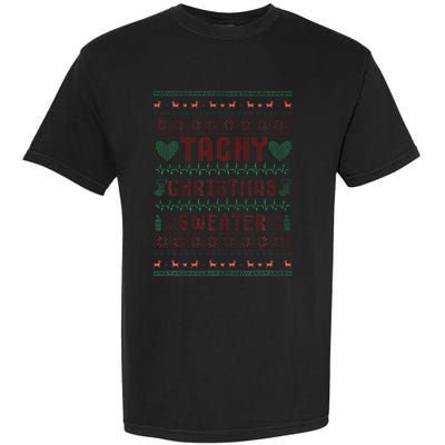 Tachy Nurse Ugly Christmas Sweater Medical Cardiac Icu Xmas Garment-Dyed Heavyweight T-Shirt