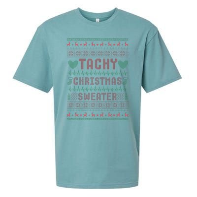 Tachy Nurse Ugly Christmas Sweater Medical Cardiac Icu Xmas Sueded Cloud Jersey T-Shirt