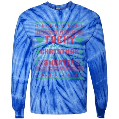 Tachy Nurse Ugly Christmas Sweater Medical Cardiac Icu Xmas Gift Tie-Dye Long Sleeve Shirt