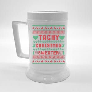 Tachy Nurse Ugly Christmas Sweater Medical Cardiac Icu Xmas Gift Beer Stein