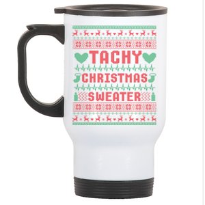 Tachy Nurse Ugly Christmas Sweater Medical Cardiac Icu Xmas Gift Stainless Steel Travel Mug