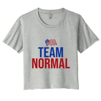 Team Normal United States Flag Patriotic Women's Crop Top Tee