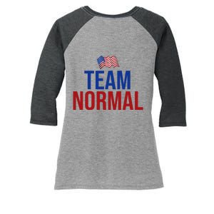 Team Normal United States Flag Patriotic Women's Tri-Blend 3/4-Sleeve Raglan Shirt