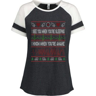 Tachy Nurse Ugly Christmas Sweater Doctor Medical Great Gift Enza Ladies Jersey Colorblock Tee