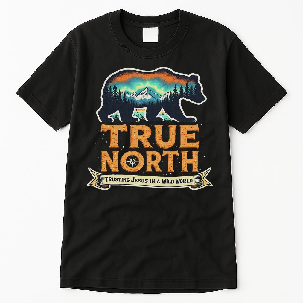 True North Vbs 2025 Christian Trusting Jesus Wilderness Tall T-Shirt