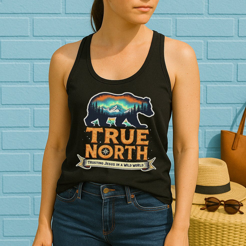 True North Vbs 2025 Christian Trusting Jesus Wilderness Womens Tank Top