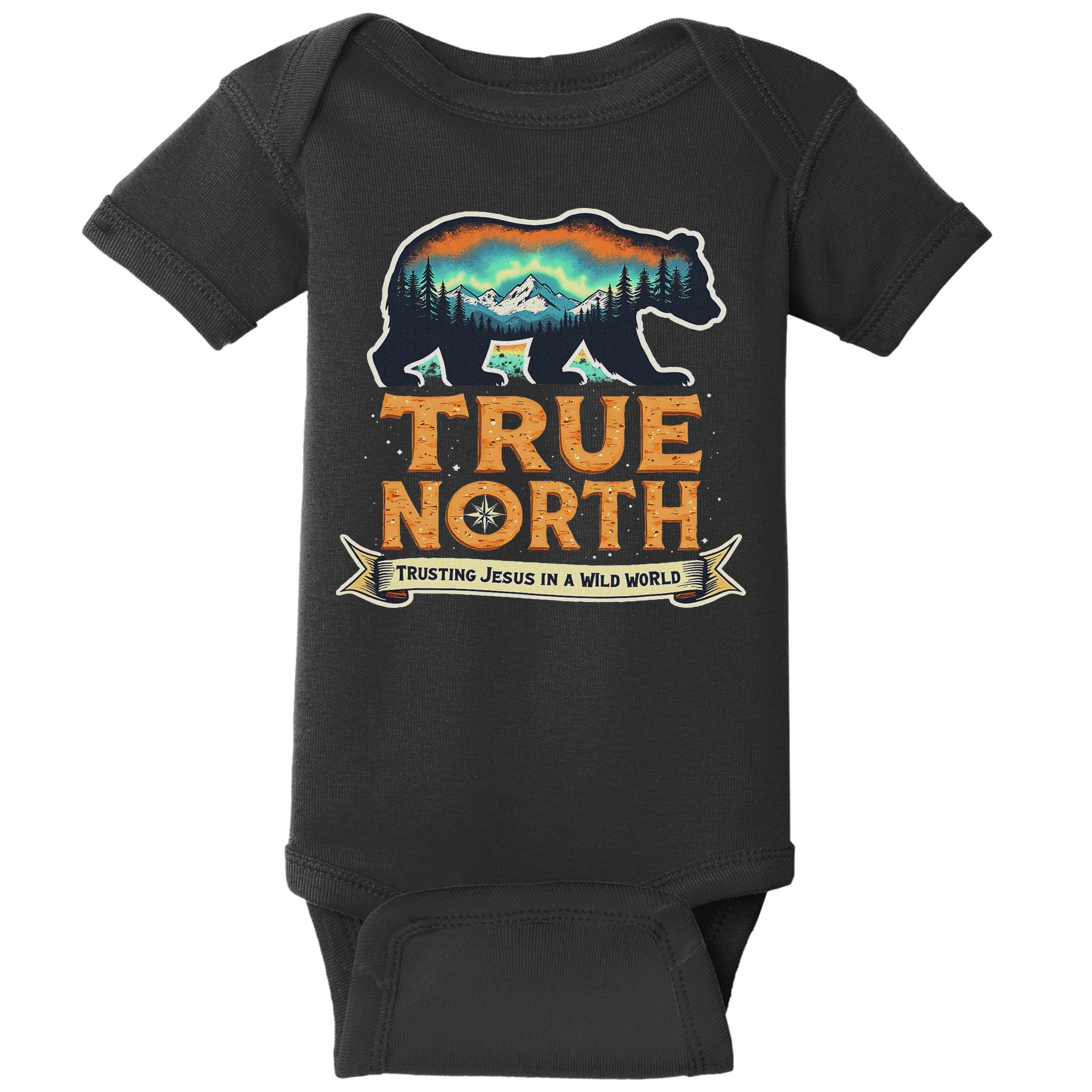 True North Vbs 2025 Christian Trusting Jesus Wilderness Baby Bodysuit