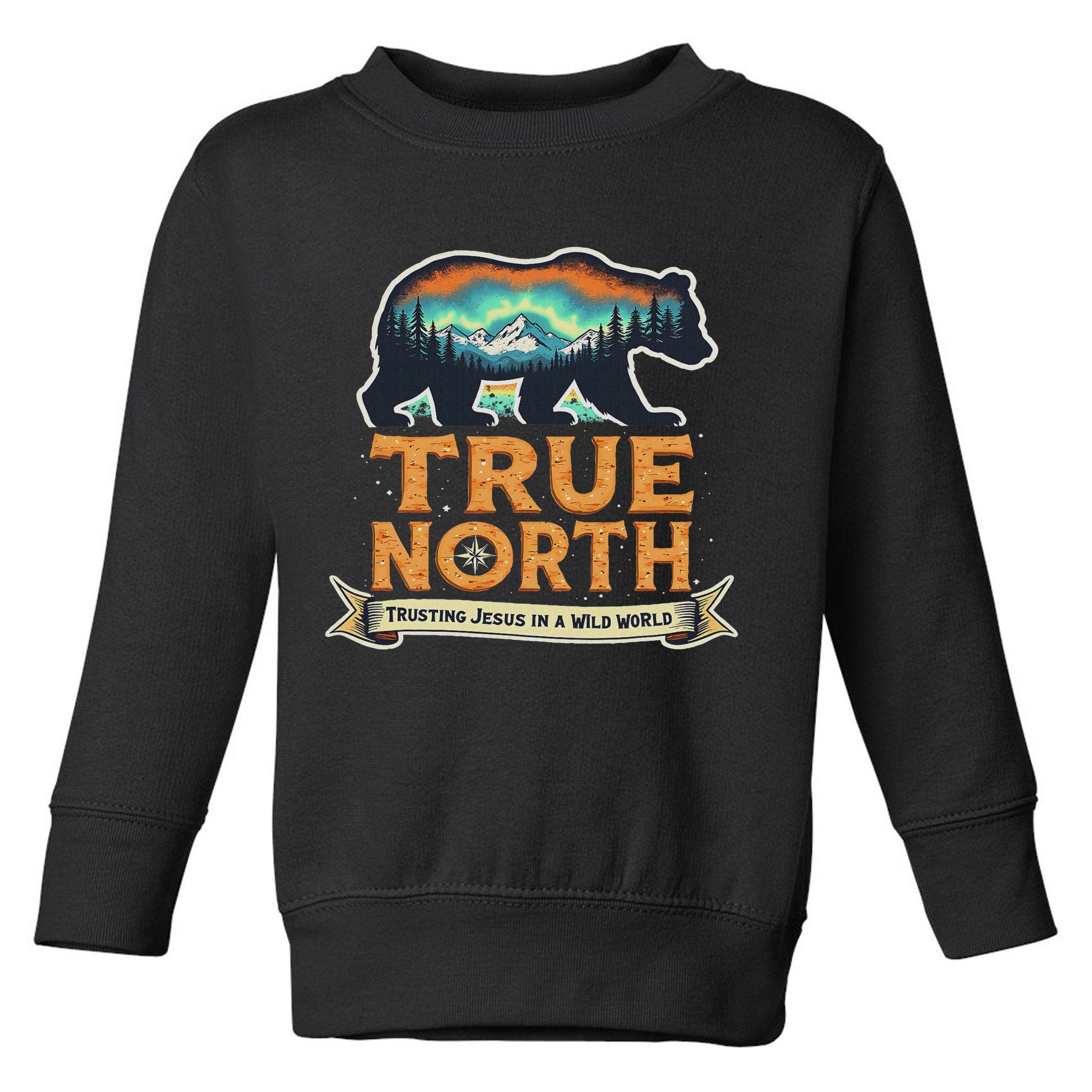 True North Vbs 2025 Christian Trusting Jesus Wilderness Toddler Sweatshirt