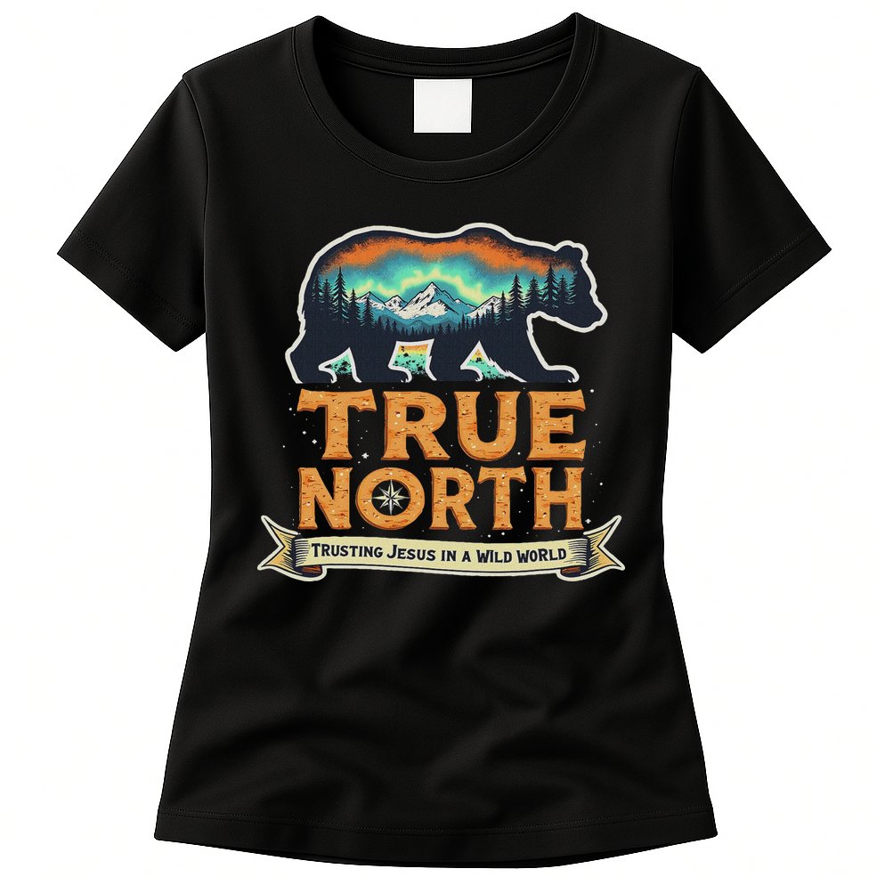 True North Vbs 2025 Christian Trusting Jesus Wilderness Womens T-Shirt