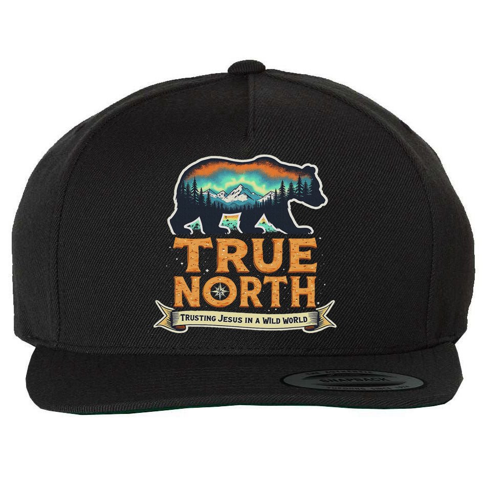 True North Vbs 2025 Christian Trusting Jesus Wilderness Wool Snapback Cap