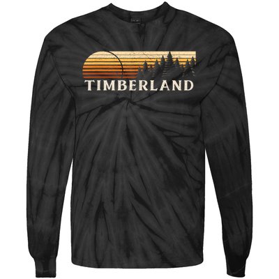 Timberland Nc Vintage Evergreen Sunset Eighties Retro Tie-Dye Long Sleeve Shirt