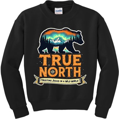 True North VBS 2025 Christian Trusting Jesus Wilderness Gift Kids Sweatshirt