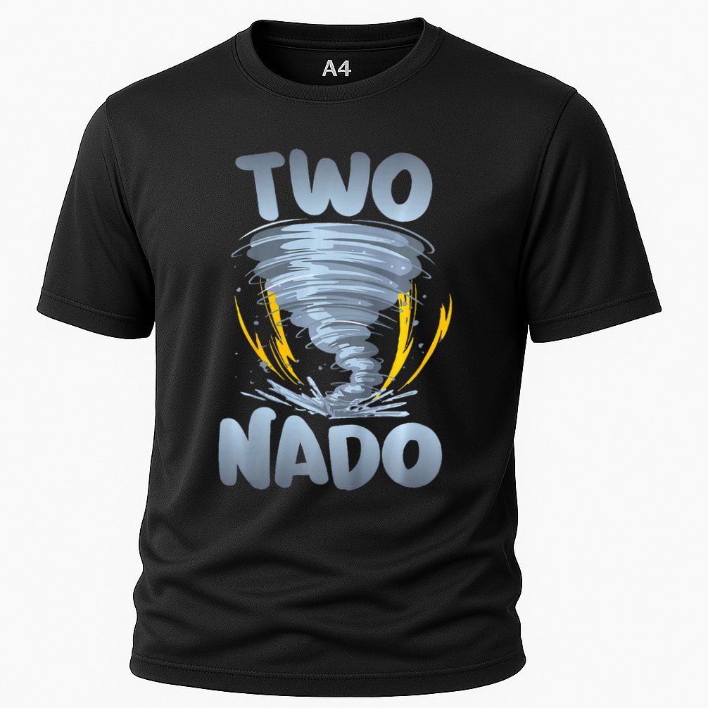 Two Nado Warning 2nd Birthday Tornado Themed Birthday Cooling Performance Crew T-Shirt