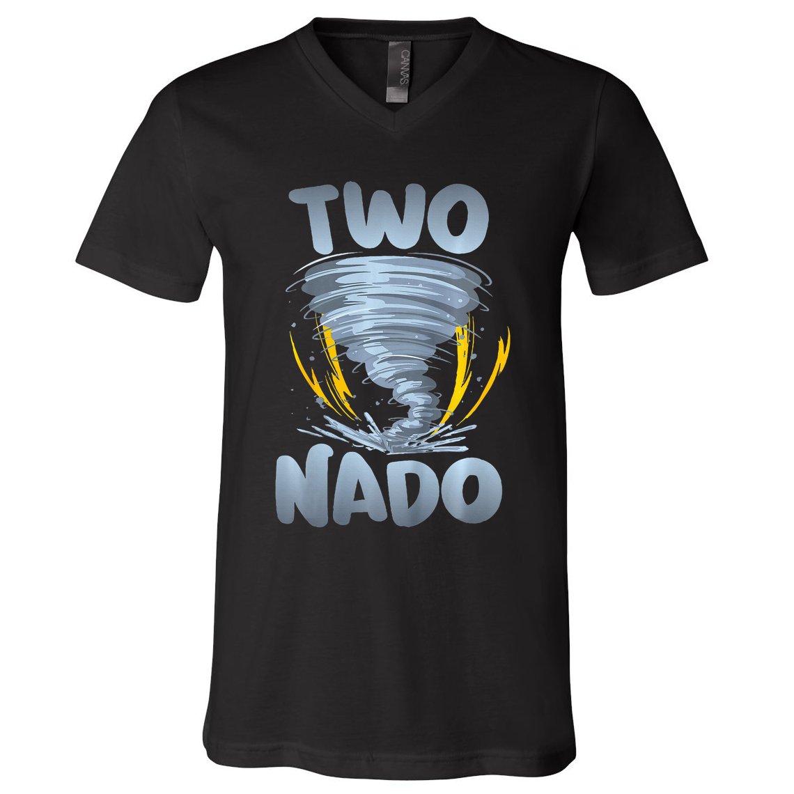 Two Nado Warning 2nd Birthday Tornado Themed Birthday V-Neck T-Shirt