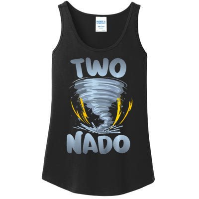 Two Nado Warning 2nd Birthday Tornado Themed Birthday Ladies Essential Tank