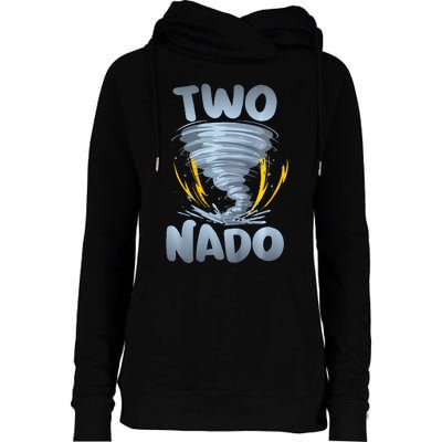 Two Nado Warning 2nd Birthday Tornado Themed Birthday Womens Funnel Neck Pullover Hood