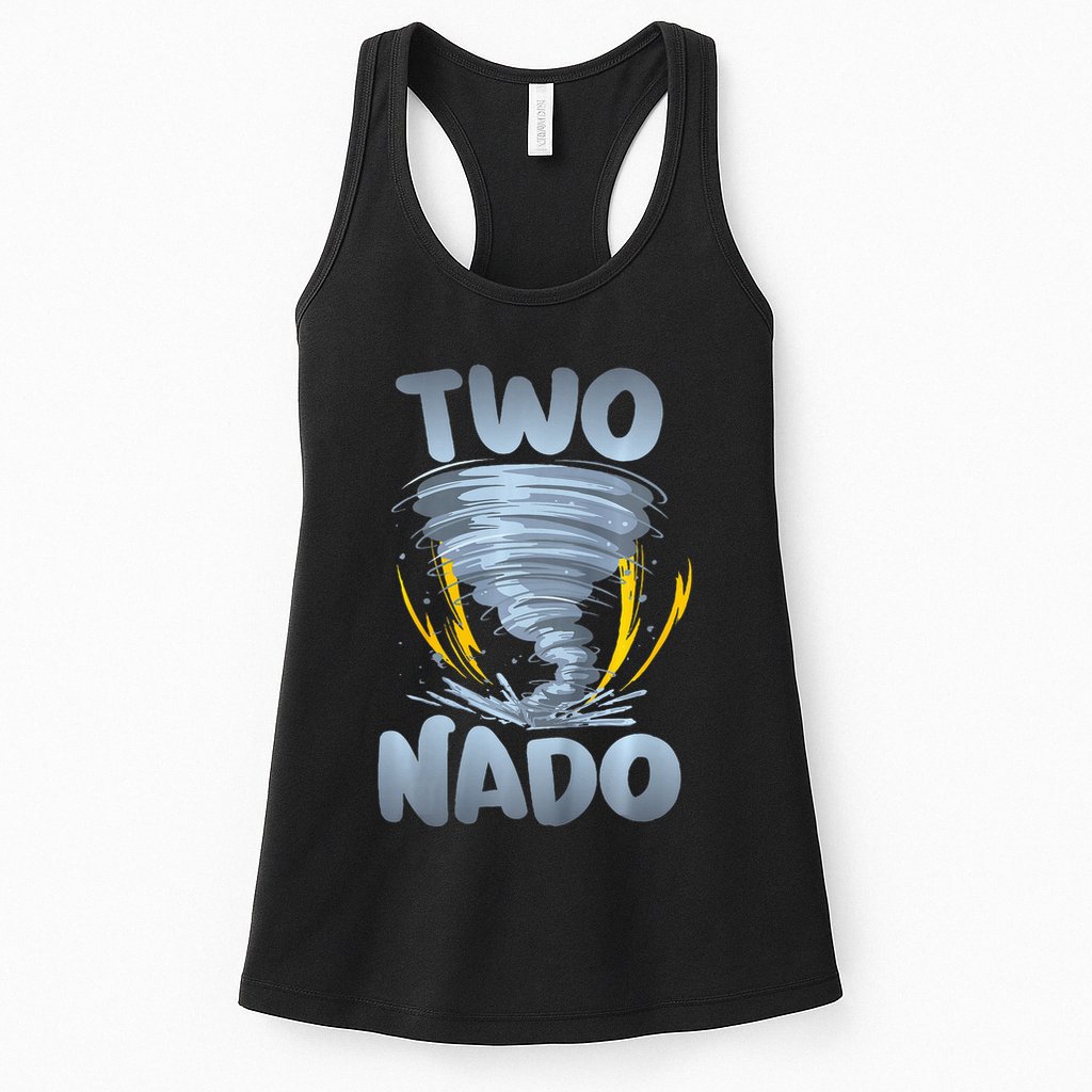 Two Nado Warning 2nd Birthday Tornado Themed Birthday Womens Tank Top