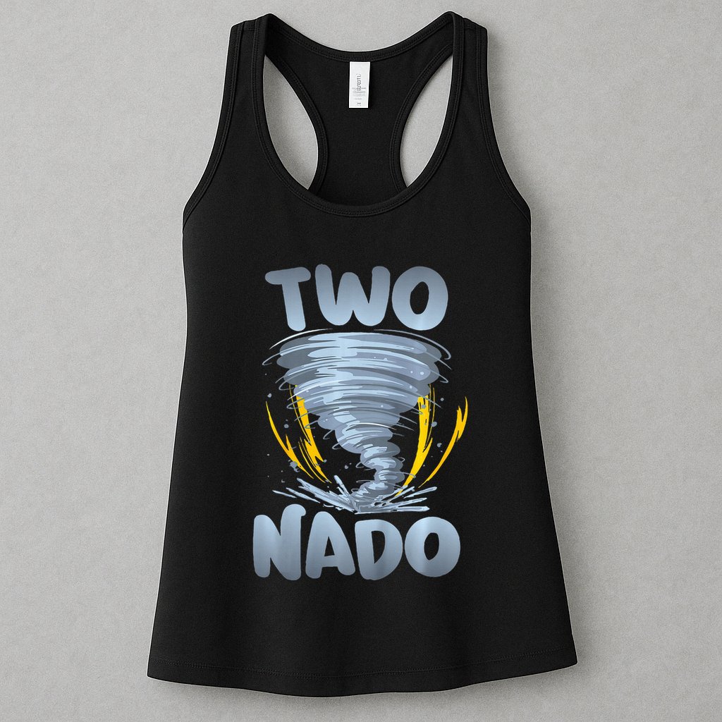 Two Nado Warning 2nd Birthday Tornado Themed Birthday Womens Tank Top