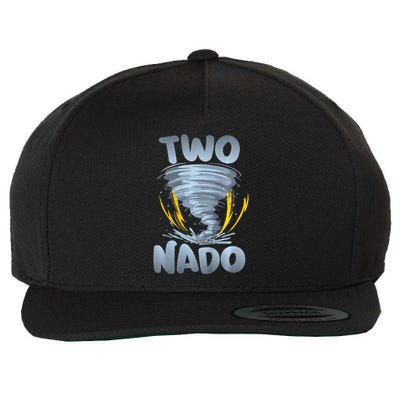 Two Nado Warning 2nd Birthday Tornado Themed Birthday Wool Snapback Cap