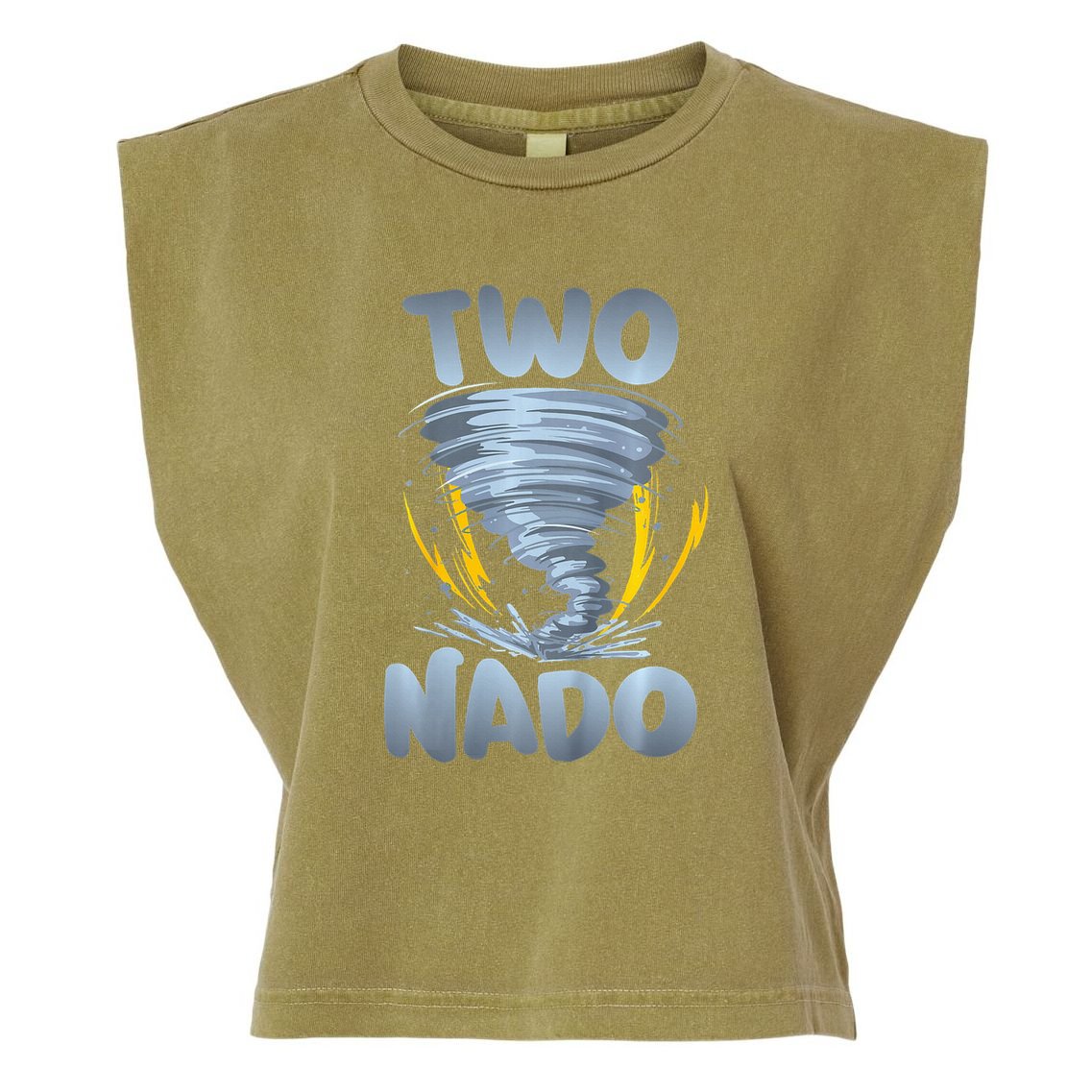 Two Nado Warning 2nd Birthday Tornado Themed Birthday Garment-Dyed Women's Muscle Tee