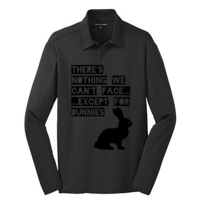 There&X27;S Nothing We Can&X27;T Face... Except For Bunnies Silk Touch Performance Long Sleeve Polo