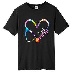 Travel Nurse Watercol Love Heart Stethoscope Rn Nurse Mom Gift Tall Fusion ChromaSoft Performance T-Shirt