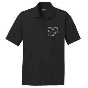 Travel Nurse Watercol Love Heart Stethoscope Rn Nurse Mom Gift PosiCharge RacerMesh Polo