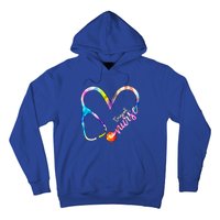 Travel Nurse Watercol Love Heart Stethoscope Rn Nurse Mom Gift Hoodie