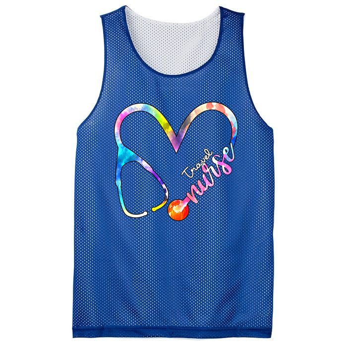 Travel Nurse Watercol Love Heart Stethoscope Rn Nurse Mom Gift Mesh Reversible Basketball Jersey Tank