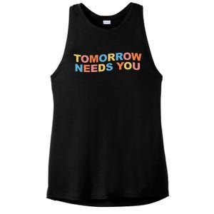 Tomorrow Needs You Mental Health Awareness Ladies PosiCharge Tri-Blend Wicking Tank